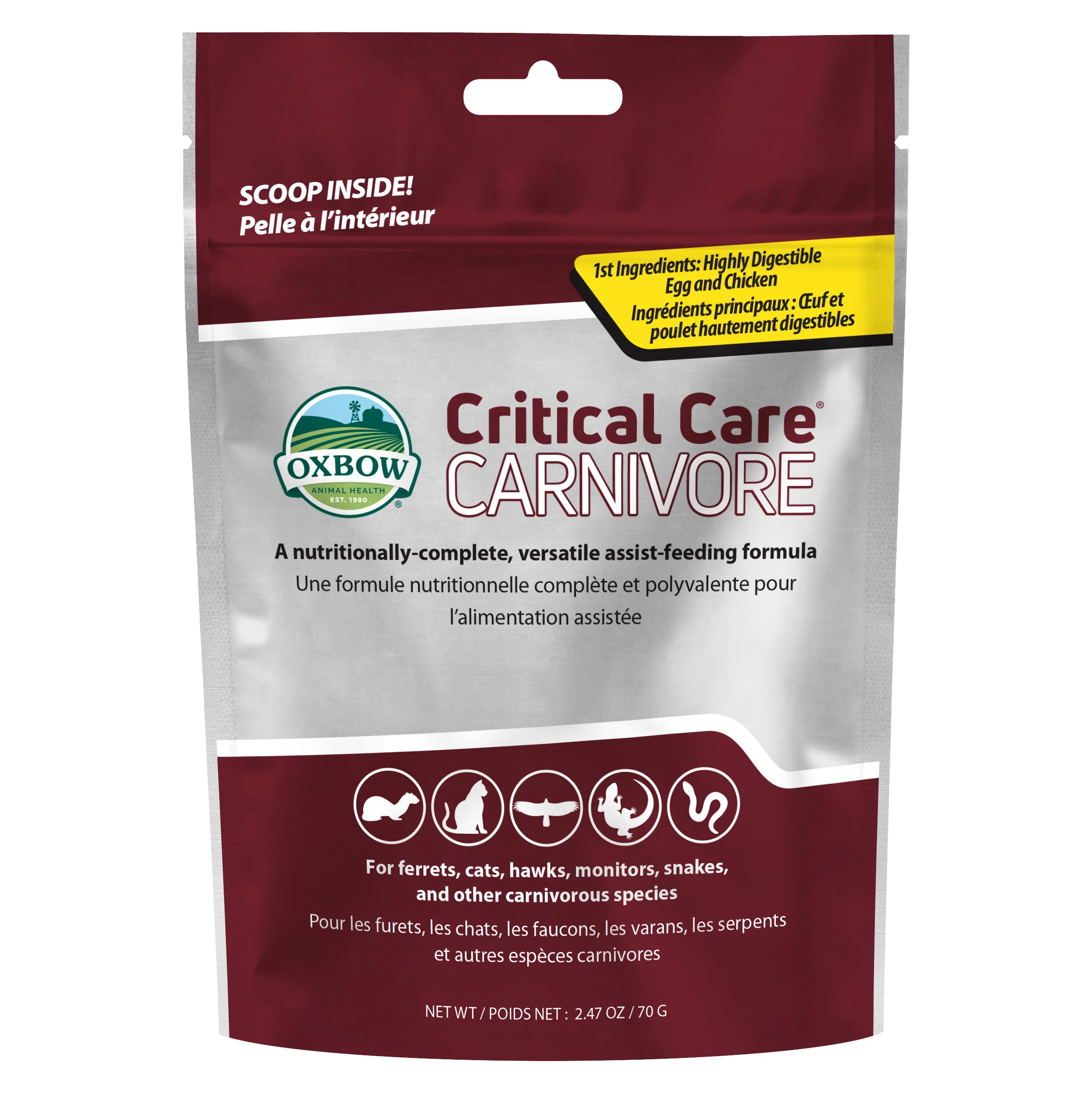 Oxbow Animal Health Critical Care Carnivore Feeding Formula 70g 2.47 oz