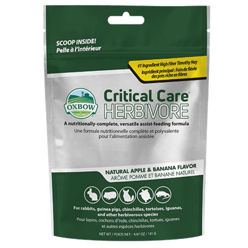 Oxbow Animal Health Critical Care Herbivore Feeding Formula Apple & Banana 4.97 oz