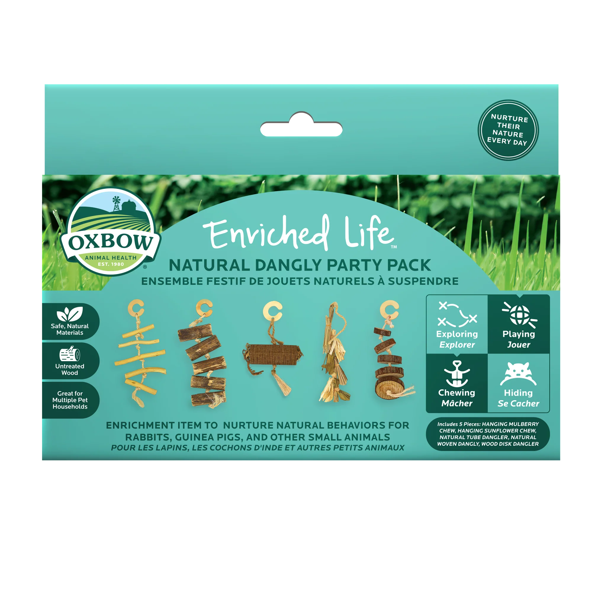 Oxbow Animal Health Enriched Life Natural Dangly Party Pack Small Animal Chew Toy