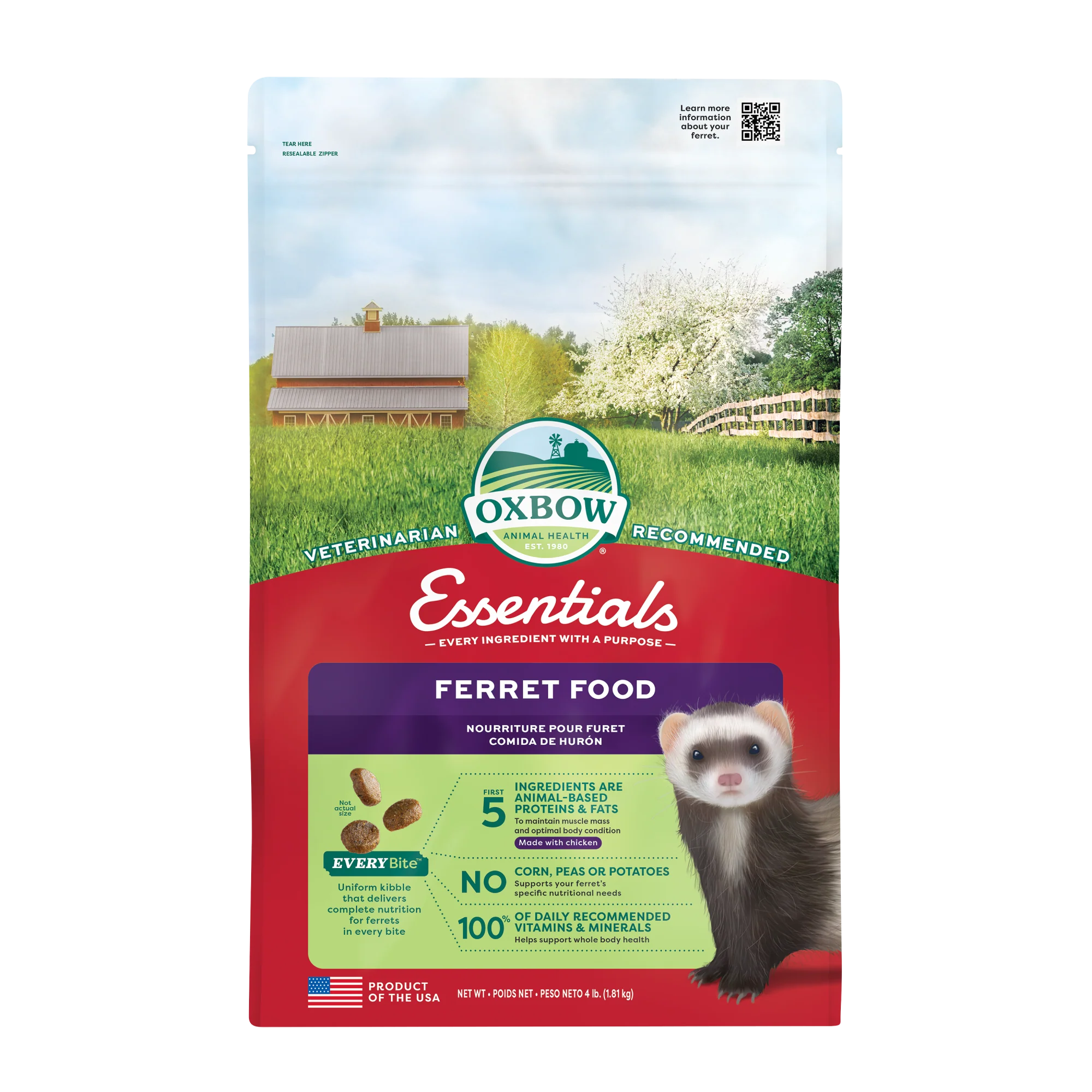 Oxbow Animal Health Essentials Ferret Food 4 lb