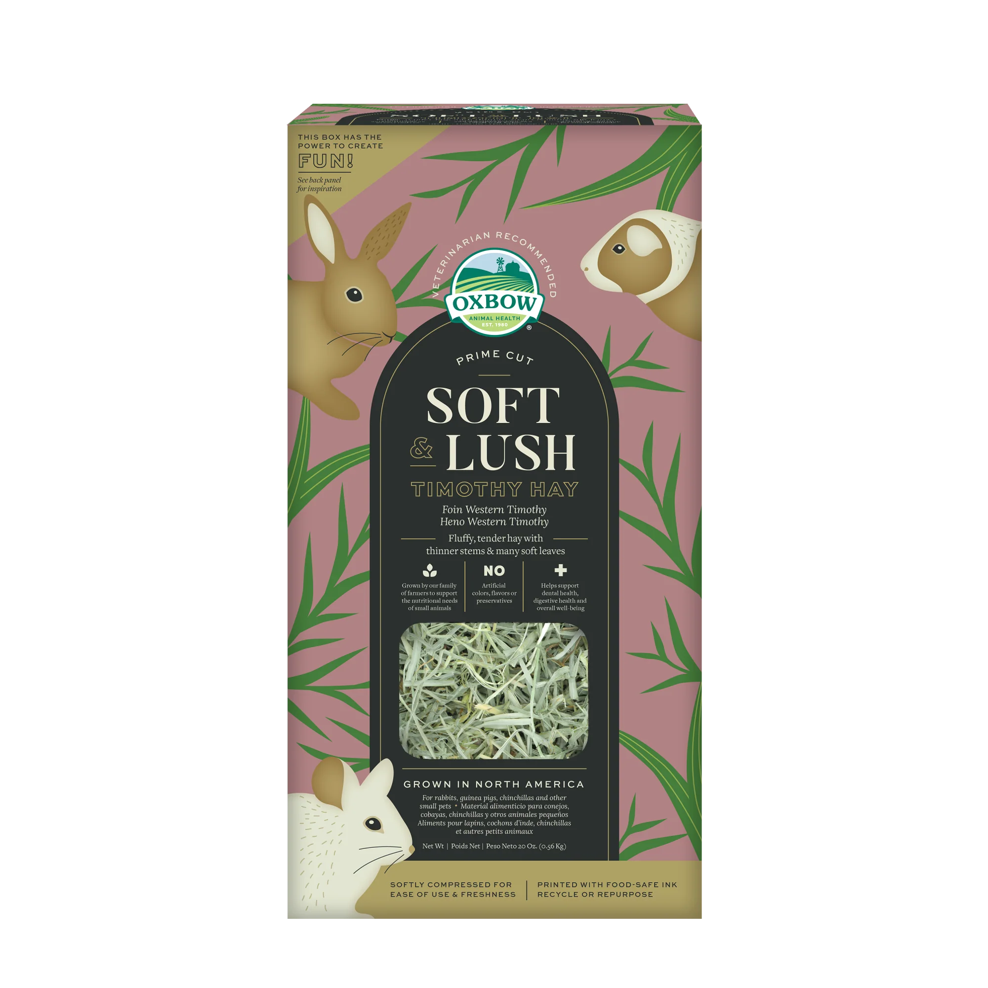 Oxbow Animal Health Prime Cut Soft & Lush Timothy Hay Small Animal Treat 20 oz