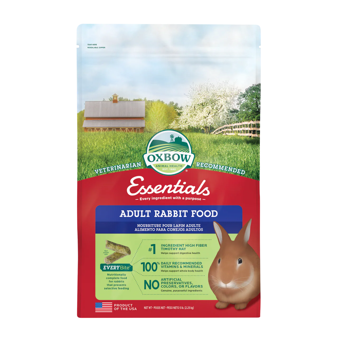 Oxbow Animal Health Essentials Adult Rabbit Food 5lb