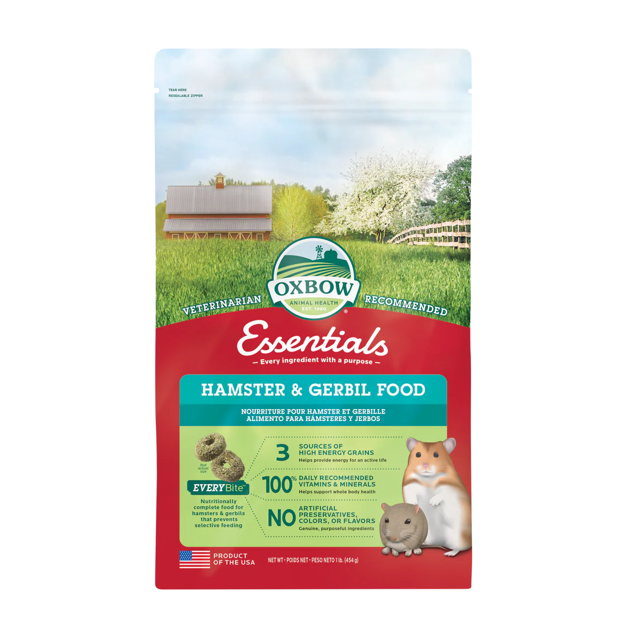 Oxbow Animal Health Essentials Hamster & Gerbil Food 1lb