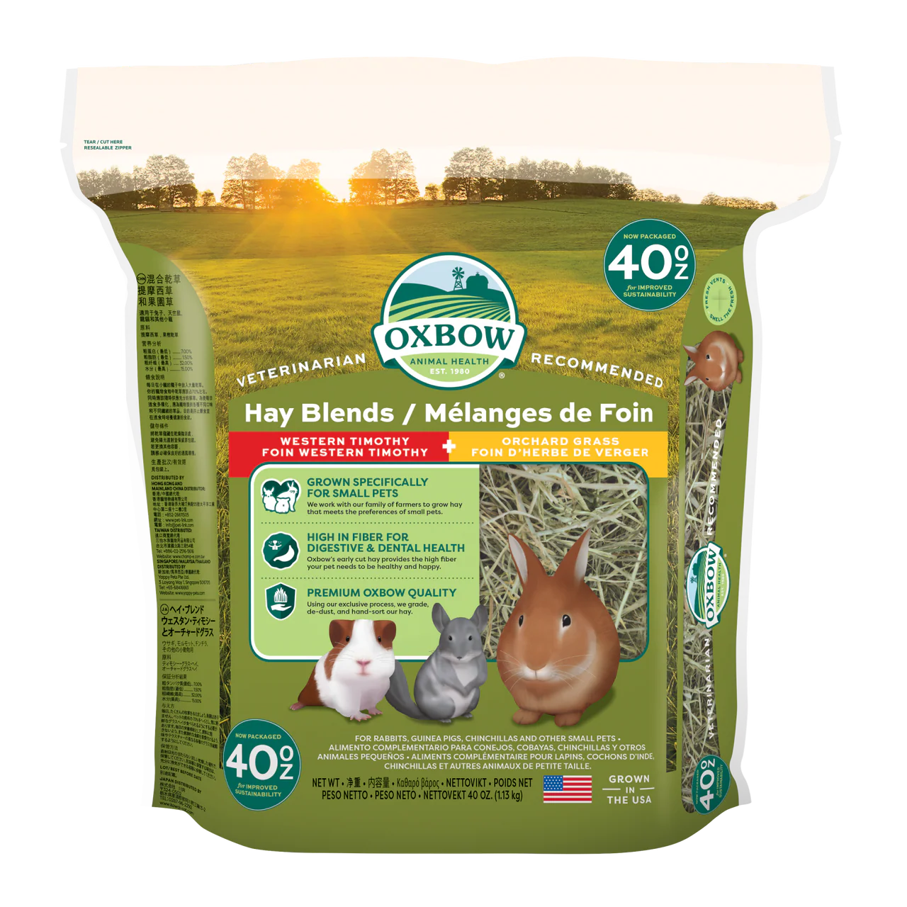 Oxbow Animal Health Hay Blends Western Timothy & Orchard Small Animal Treat 40oz