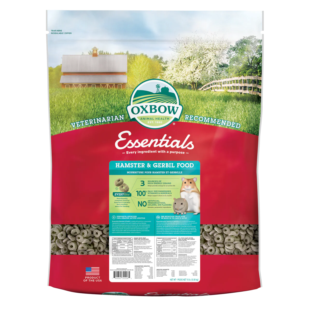 Oxbow Animal Health Essentials Hamster & Gerbil Food 15lb