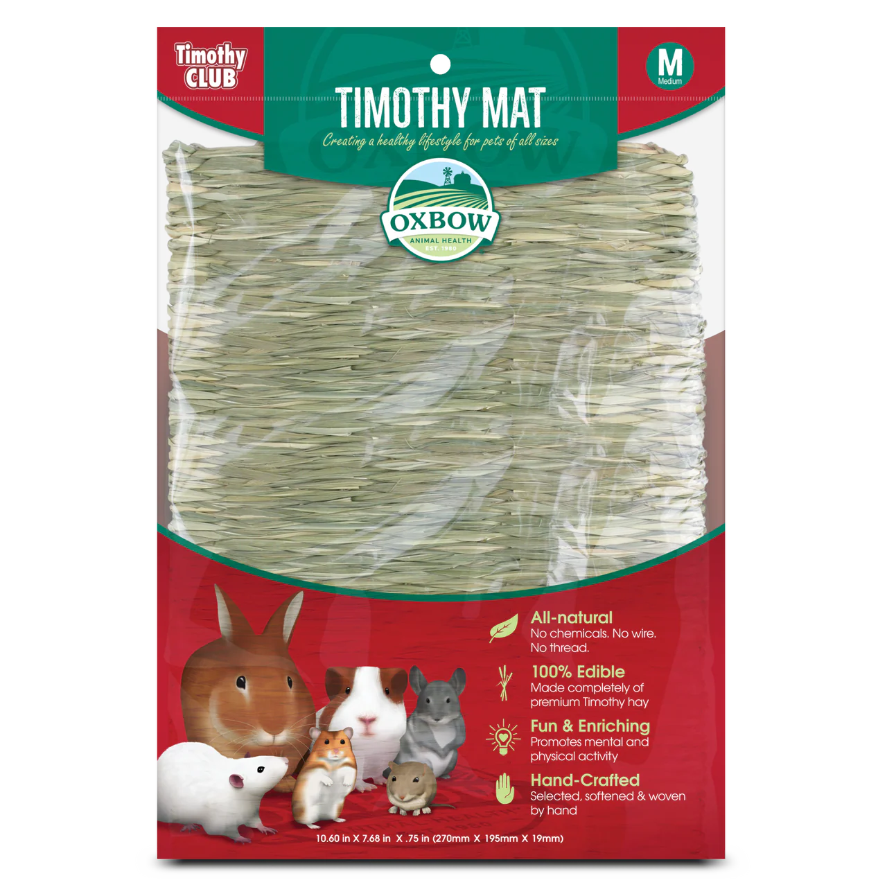 Oxbow Animal Health Timothy CLUB Timothy Hay Small Animal Mat MD