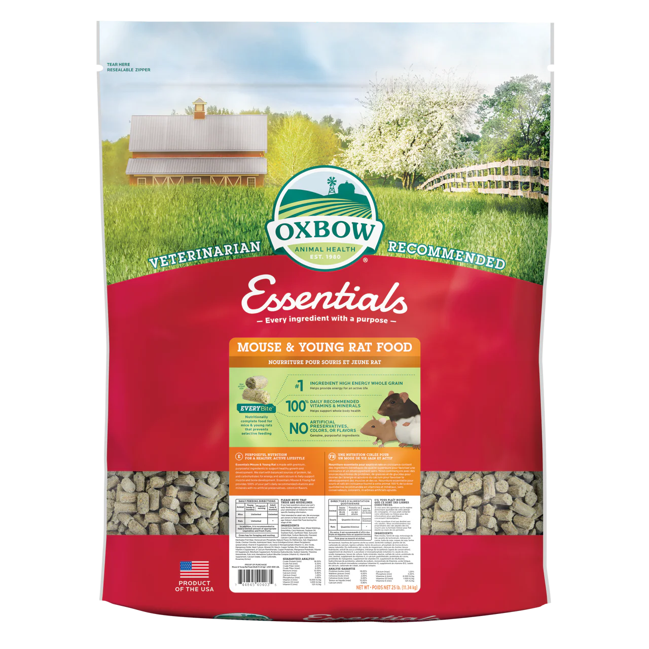 Oxbow Animal Health Essentials Mouse & Young Rat Food 25lb