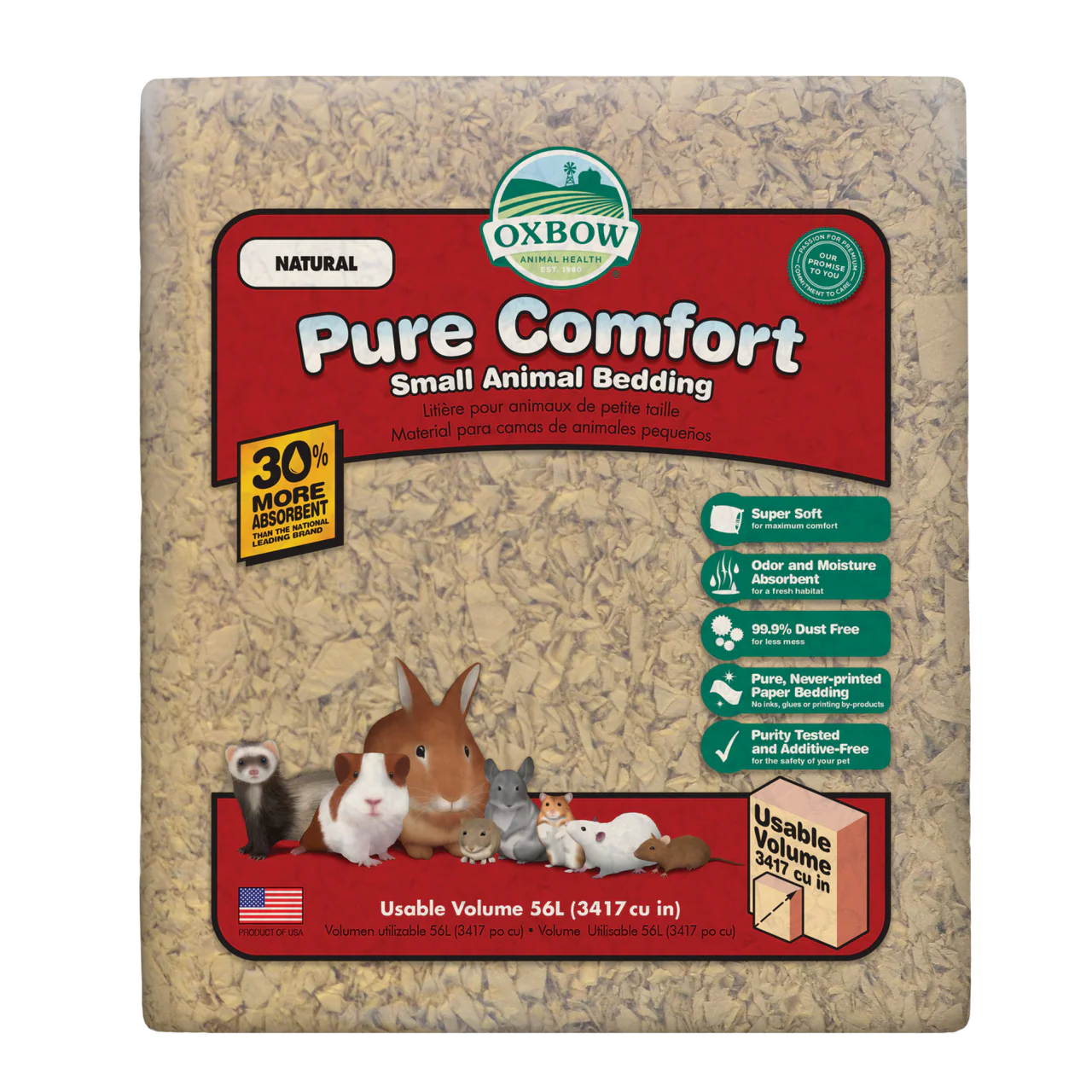 Oxbow Animal Health Pure Comfort Small Animal Bedding Natural 56L