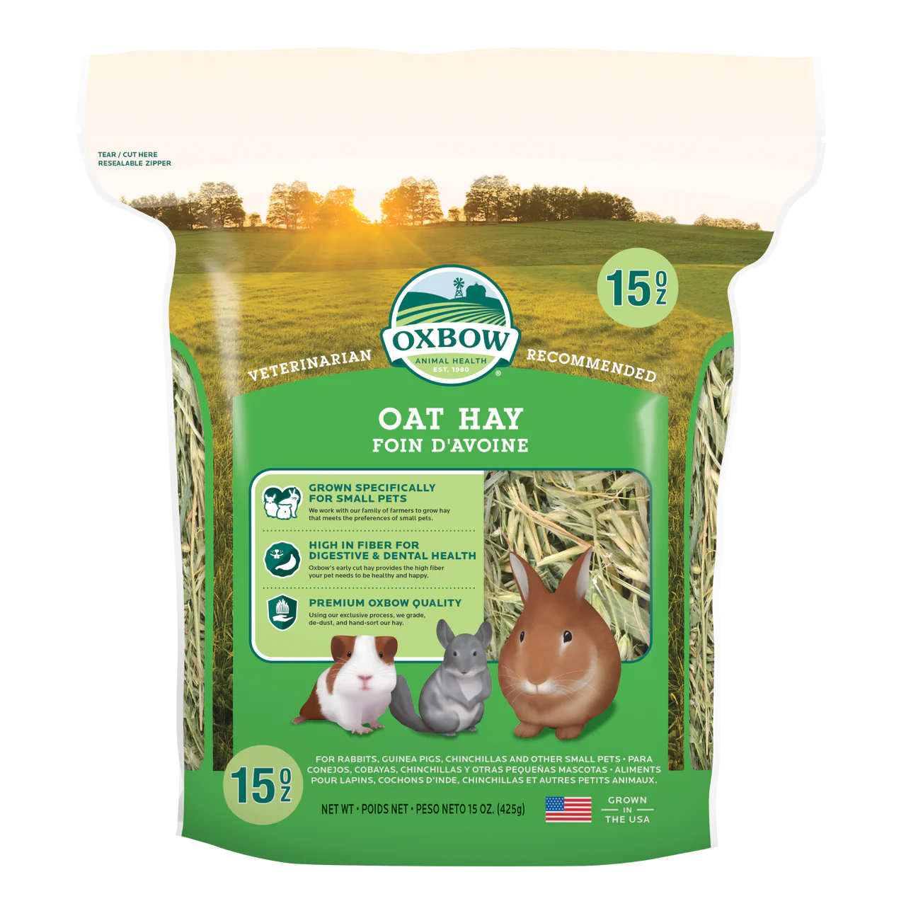 Oxbow Animal Health Oat Hay Small Animal Treat 15oz