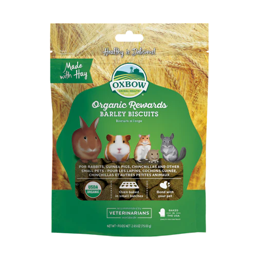Oxbow Animal Health Organic Rewards Barley Biscuits Small Animal Treat 2.65oz - Image 2
