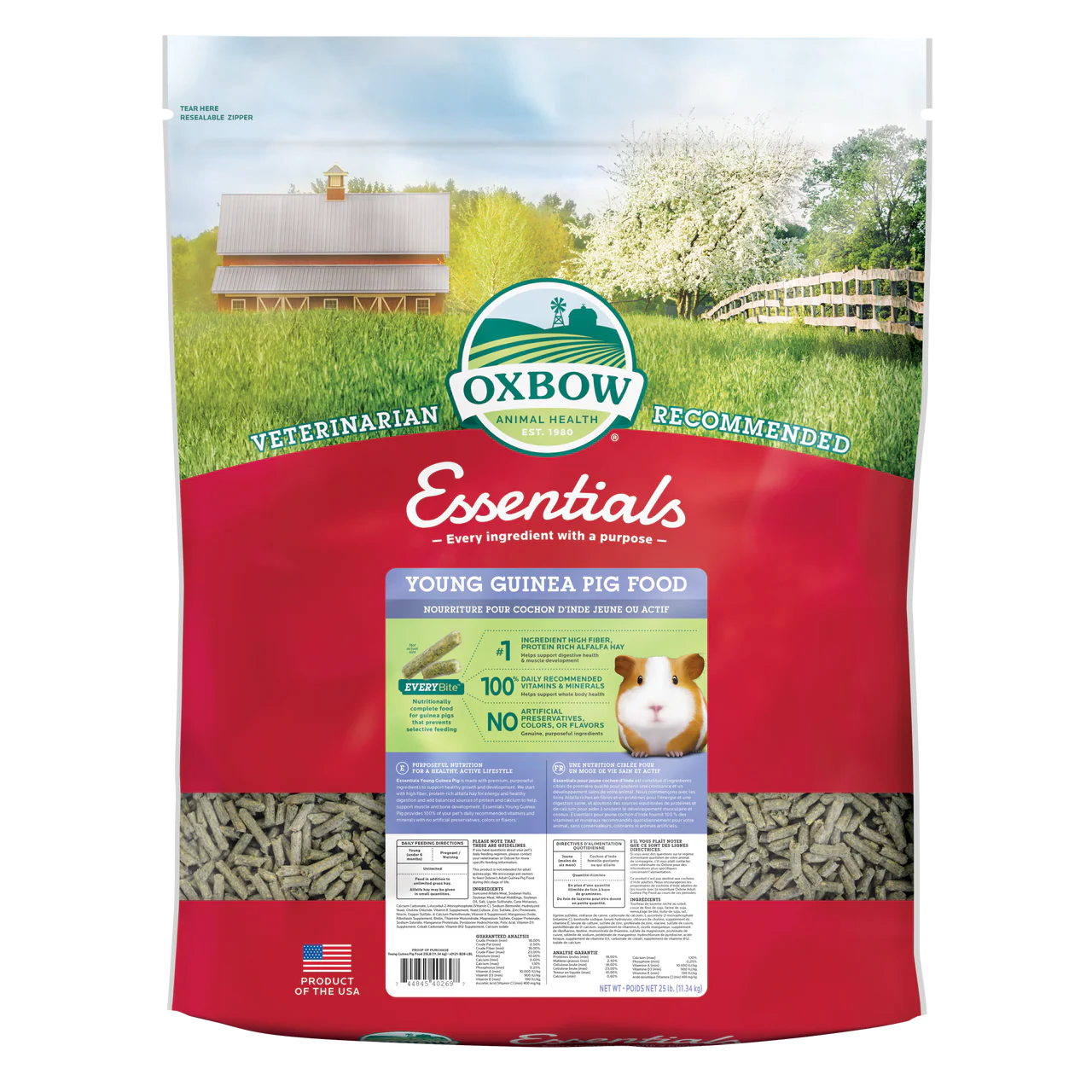 Oxbow Animal Health Essentials Young Guinea Pig Food 25lb