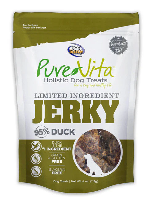 Pure Vita Duck Jerky Dog Treats 4oz {L+1x} 131270 - Image 2