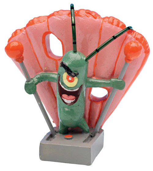 SpongeBob Plankton Aquarium Ornament Green, Pink, Grey 2 in Mini - Image 2