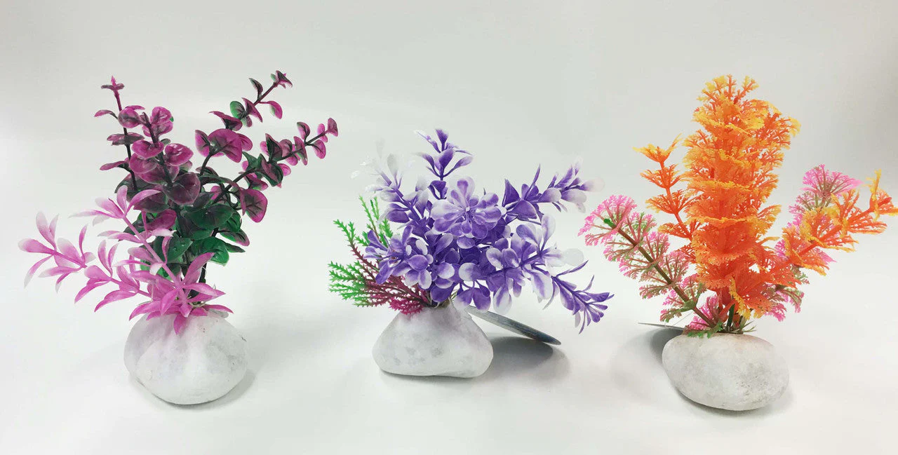 Penn-Plax Rock Aquarium Plant Style Assorted 6 in