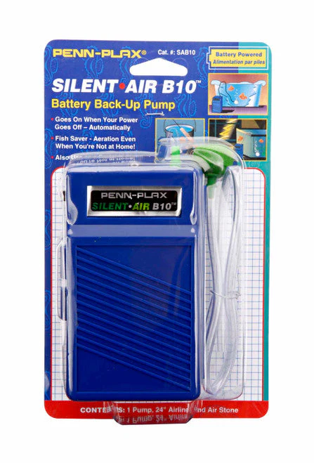 Penn-Plax Silent Air B10 Battery Aquarium Air Pump Blue - Image 2