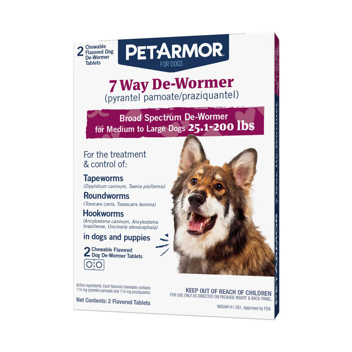Pet Armor De Worm Lg Dog 2ct{L-1} 183120