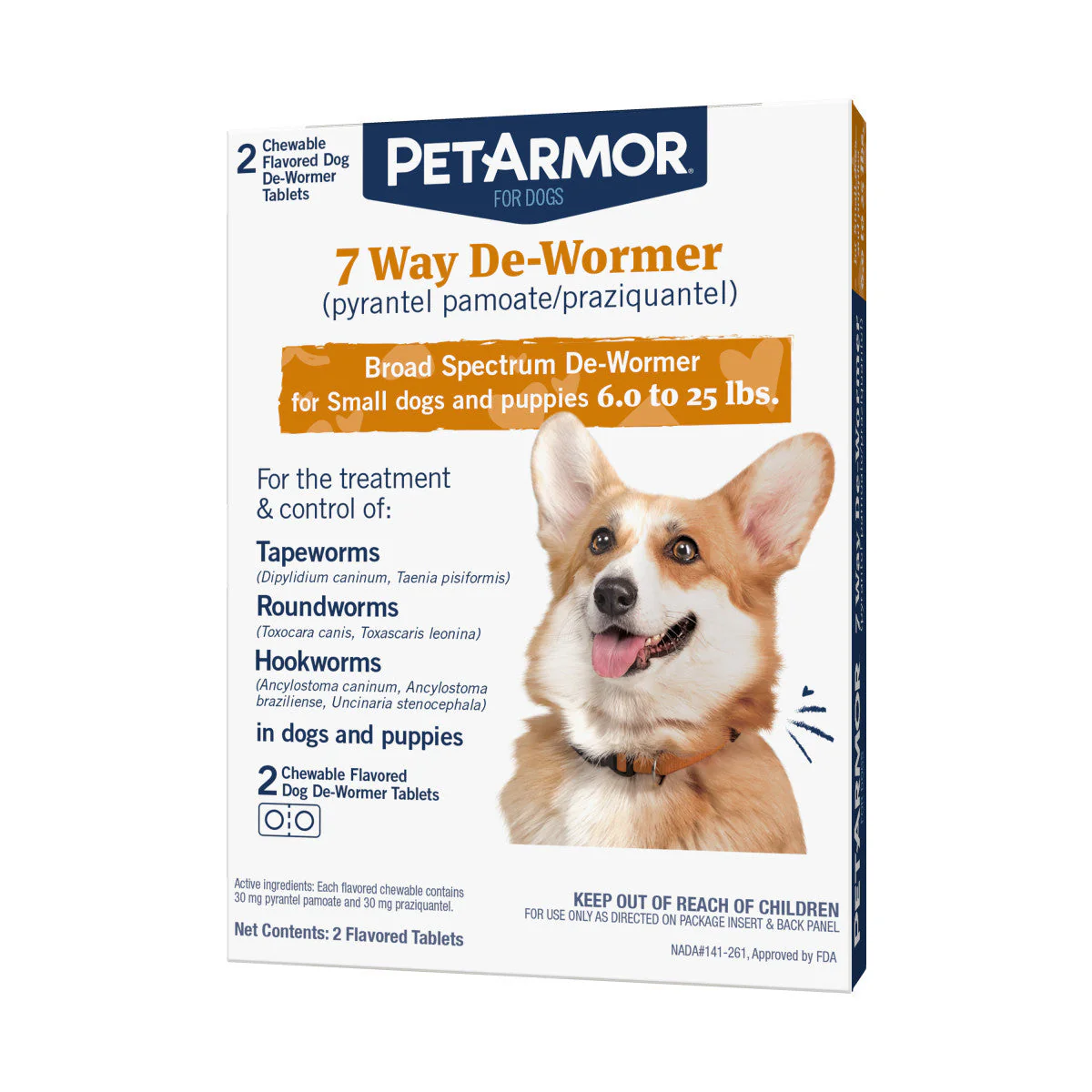 Pet Armor De Worm Sm Dog 2ct{L-1} 183119