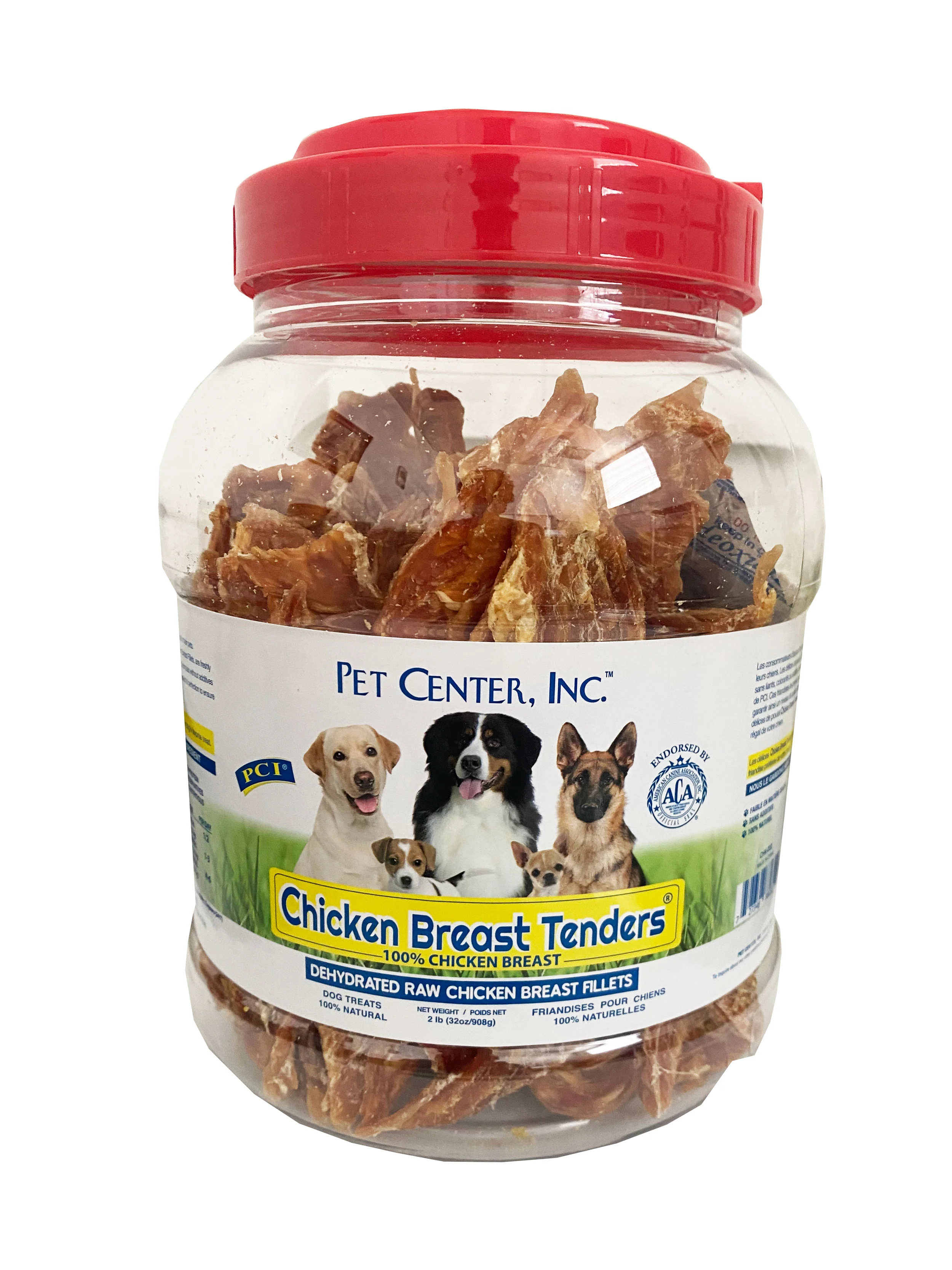 Pet Center Chicken Breast Tenders Dog Treat Canister 2 lb