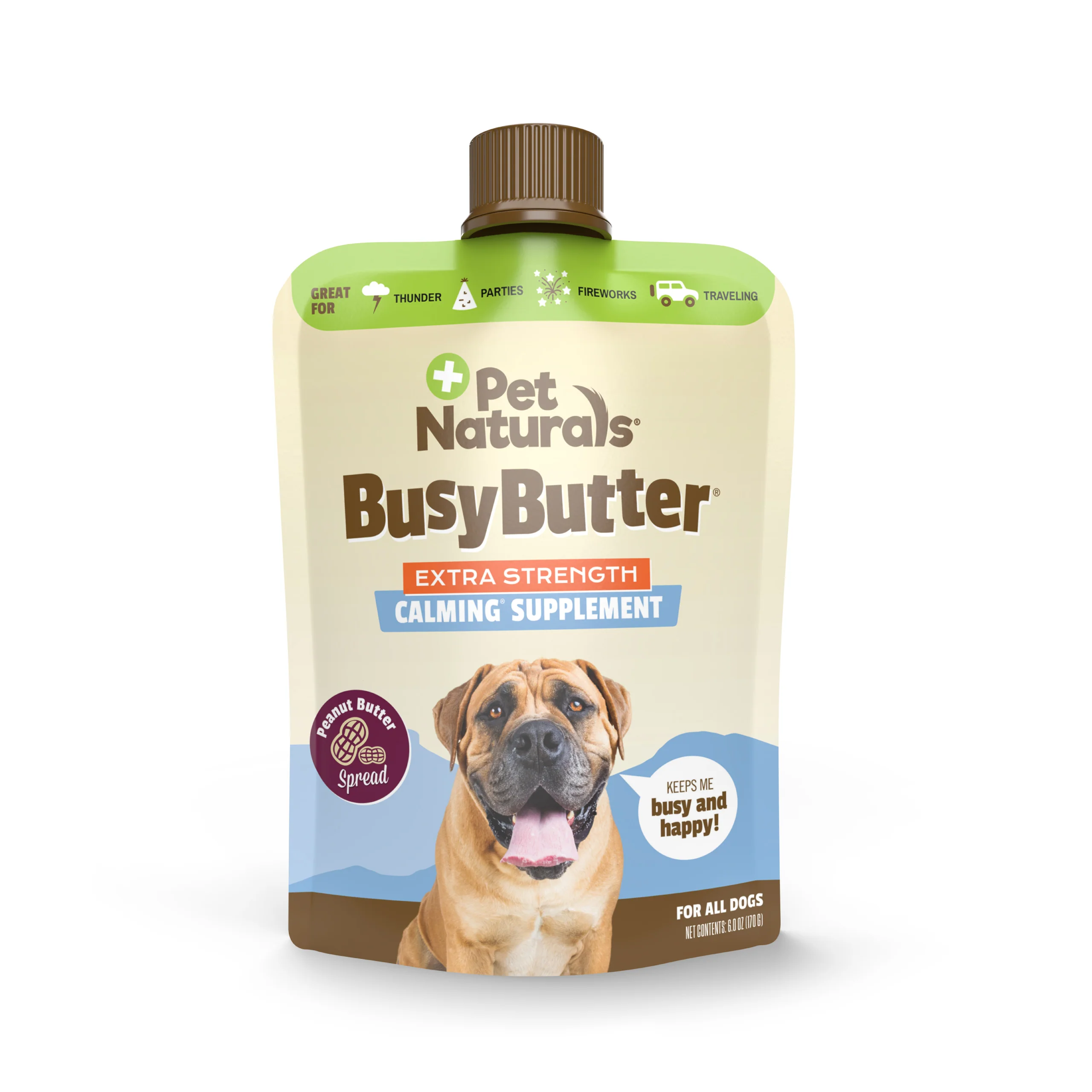 Pet Naturals BusyButter Calming X-Strength Dog Supplement Peanut Butter 6 oz