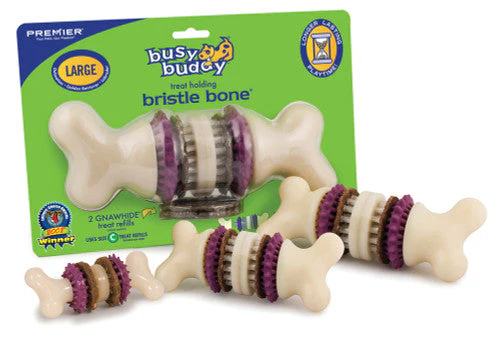 Busy Buddy Bristle Bone Chew Toy Multi-Color XXS - Image 2