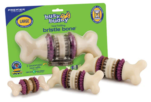 Busy Buddy Bristle Bone Chew Toy Multi-Color SM - Image 2
