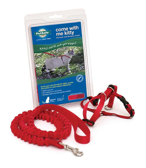 PetSafe Premier Come With Me Kitty Harness & Bungee Leash Combo Red/Cranberry MD - Image 2