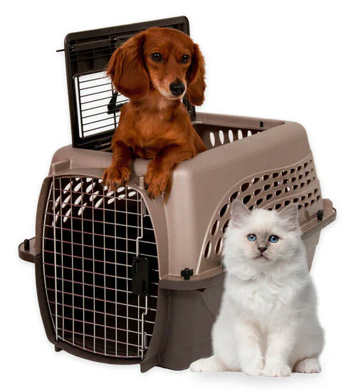 Petmate 2 Door Top Load Dog Kennel Metallic Pearl Tan, Coffee Grounds 24 in - Image 2