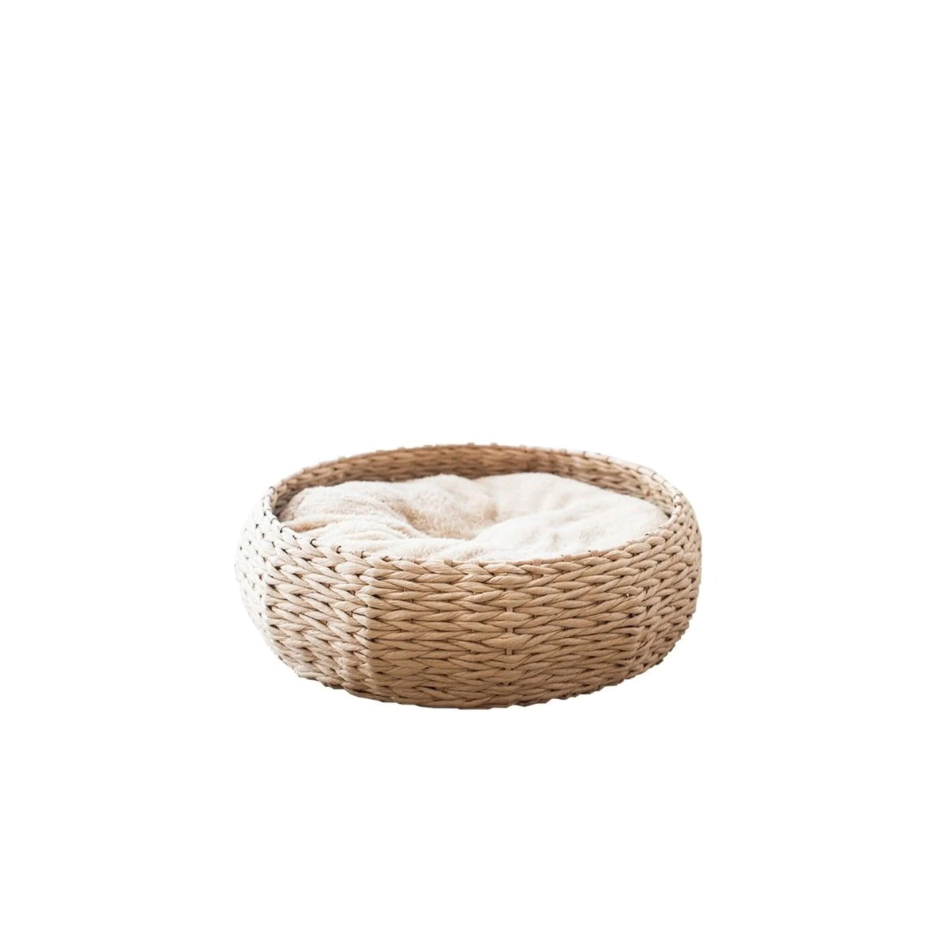 PetPals Buttercup Cozy Nest HandWoven Pet Bed Beige & Cream 16 in