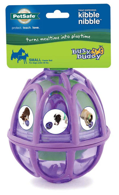 Busy Buddy Dog Toy Kibble Nibble Feeder Ball Purple SM - Image 2