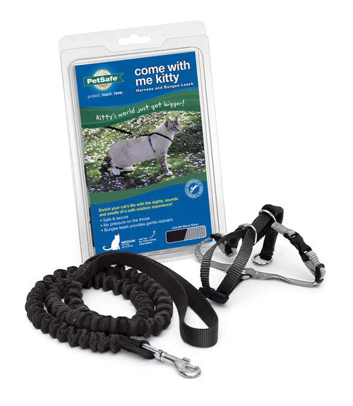 PetSafe Premier Come With Me Kitty Harness & Bungee Leash Combo Black/Silver SM - Image 2