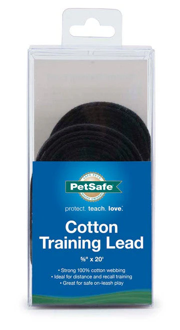 PetSafe Cotton Training Leash Black 5/8 in x 20 ft - Image 2