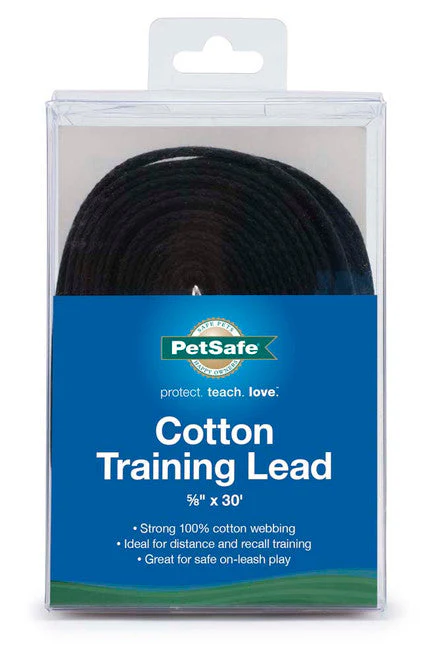 PetSafe Cotton Training Leash Black 5/8 in x 30 ft - Image 2