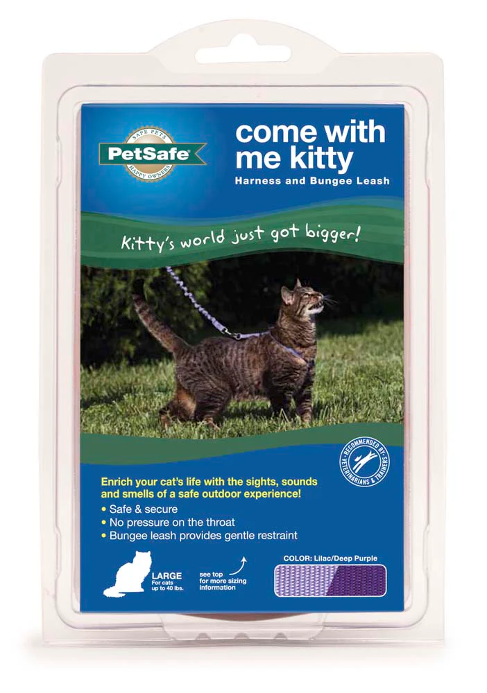 PetSafe Premier Come With Me Kitty Harness & Bungee Leash Combo Lilac/Deep Purple Large