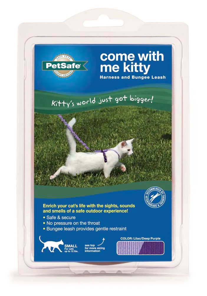 PetSafe Premier Come With Me Kitty Harness & Bungee Leash Combo Lilac/Deep Purple Small