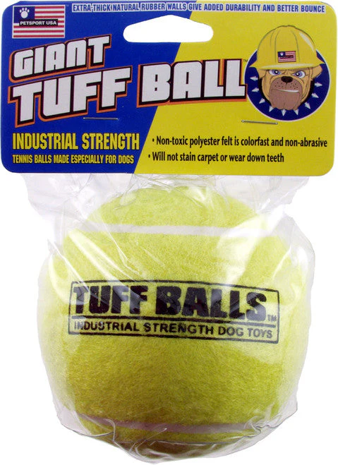 Petsport USA Tuff Ball Dog toy Yellow 1 Pack 4 in - Image 2