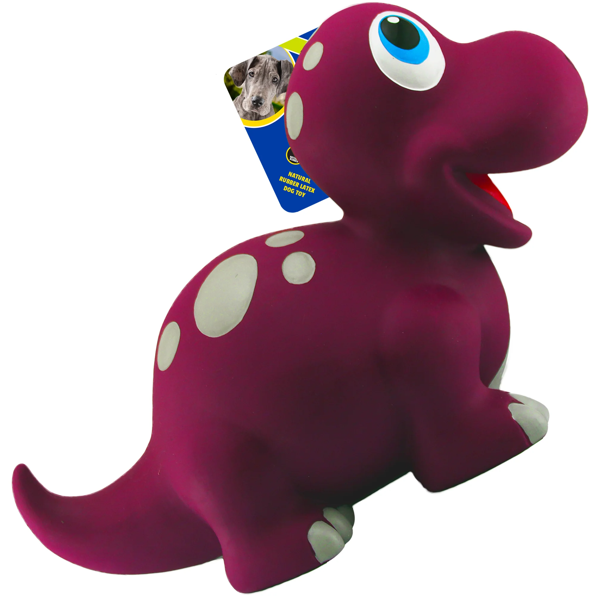Petsport USA NaturFlex Dinosaur Latex Dog Toy Brontosaurus 12 in, Jumbo