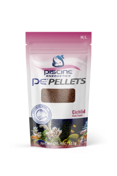 Piscine Energetics PE Pellets Cichlid Fish Food Medium/Large 4 oz