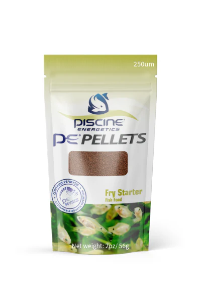 Piscine Energetics PE Pellets Fry Starter Fish Food 250um 2 oz