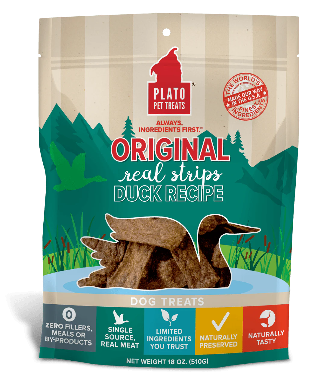 Plato Original Real Strips Duck Recipe 18oz {L+1x} 595093