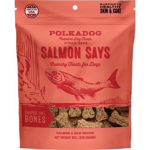 Polka Dog Bakery Dog Salmon Says Bone 8oz Pouch - Image 2