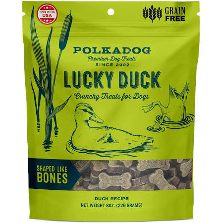Polka Dog Bakery Dog Lucky Duck Bones 8oz {L+x}