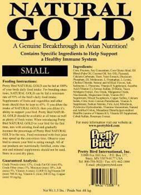 Pretty Bird International Natural Gold Pelleted Bird Food 30lb SM - Image 2
