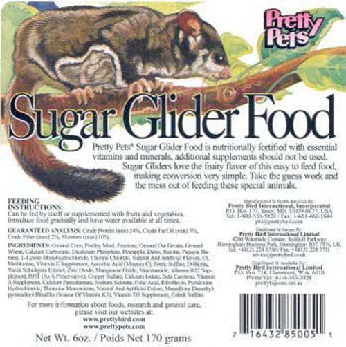 Pretty Bird International Sugar Glider Dry Food 12 oz - Image 2