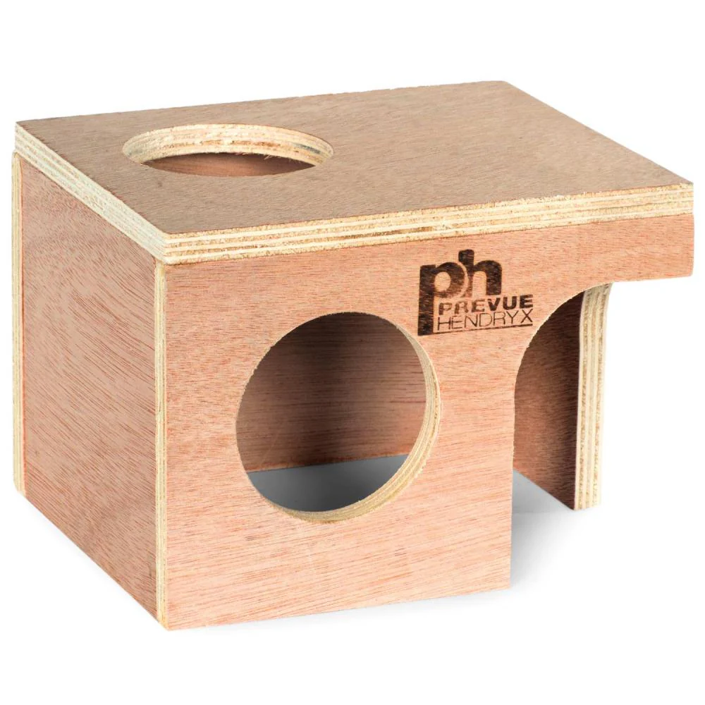 Prevue Pet Products Wood Hamster & Gerbil Hut Natural Hardwood Medium