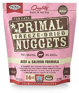 Primal Freeze Dried Nuggets Grain Free Beef And Salmon Formula Cat Food-14-oz, Makes 3 Lbs Of Food-{L+x} - Image 2
