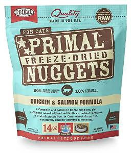 Primal Freeze Dried Nuggets Grain Free Chicken And Salmon Formula Cat Food-14-oz, Makes 3 Lbs Of Food-{L+x}