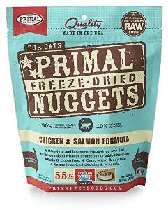 Primal Freeze Dried Nuggets Grain Free Chicken And Salmon Formula Cat Food-5.5-oz, Makes 1.25 Lbs Of Food-{L+x}