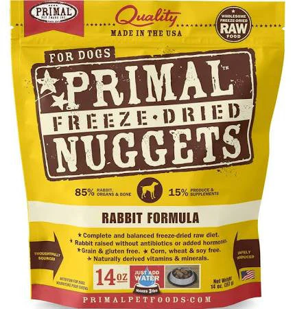 Primal Freeze Dried Nuggets Grain Free Rabbit Formula Dog Food-14-oz-{L+x} - Image 2