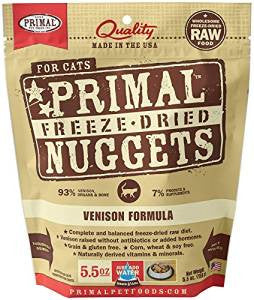 Primal Freeze Dried Nuggets Venison Formula Complete Diet For Cats-5.5-oz, Makes 1.25 Lbs Of Food-{L+x}