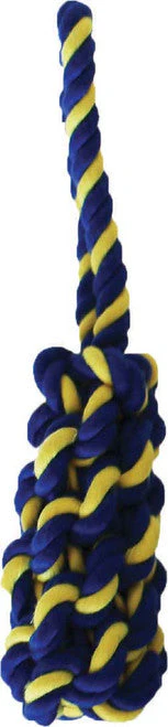 Petsport USA Twisted Chew Bumper Dog Toy Blue, Yellow 7 in Mini - Image 2